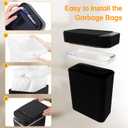 4 Gallon Bathroom Smart Touchless Trash Can for Kitchen Automatic Motion Sensor Rubbish Can with Lid Waterproof Narrow Small Garbage Bin for Kitchen, Toilet, Bedroom, RV(Black,Battery)