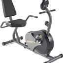 Marcy Magnetic Recumbent Bike with Adjustable Resistance and Transport Wheels NS-716R, 11.00 x 22.00 x 31.00" (Black/Grey)