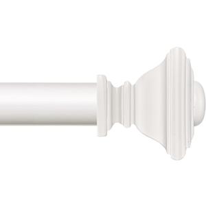 BRIOFOX White Curtain Rods for Windows 28 to 48 Inch Adjustable Length 1 Inch Diameter Heavy Duty Window Curtain Rods for Indoor Ourdoors With Classic Square Finials