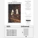 vintage halloween wall art Two cute ghosts in a library Canvas print romantic dark academia moody cottagecore horror posters for Halloween Party House Room Decor 12x18inch Unframed