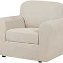 H.VERSAILTEX 2-Pieces Armchair Cover Chair Slipcovers with Arms Furniture Protector Cover Fit Armchair Width Up to 47 Inch, Jacquard Spandex Couch Covers Armchair Slipcover - Island Fossi, Chair