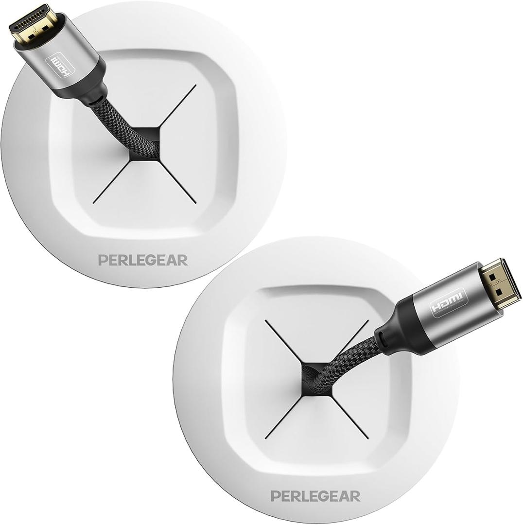 Perlegear Cord Hider for Wall Mounted TV, Wire Hiders for Mounted TV and Speakers, in-Wall Cable Management Kit, Includes Drill Template, Dust Bag and Hole Saw Drill Attachment