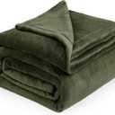 Bedsure Fleece Blankets King Size Oive Green - Bed Blanket Soft Lightweight Plush Cozy Fuzzy Luxury Microfiber, 108x90 inches