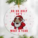 2 x 67 Christmas Ornament, Funny Ornament, 6 7 Ornaments, Funny Christmas Ornaments 2025, Teen Gen Alpha Xmas Gift, 67 Meme Gift, Stocking Stuffers for Teens - HoHo Holy Sh*t What a Year