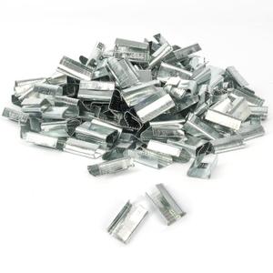 U.S. Solid 200PCS Packaging Strapping Open Serrated Seals for 1/2" Strap Width Polyester (PET) Strapping, Banding Strapping Clips Plastic Poly Strapping Metal Buckle