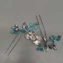 Earent Turquoise Wedding Hair Pins Teal Bridal Hair Accessories for Women (Pack of 2)