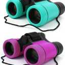 Scotamalone Kids Binoculars Shock Proof Toy Binoculars Set for Age 3-12 Years Old Boys Girls Bird Watching Educational Learning Hunting Hiking Birthday Presents (green and purple)