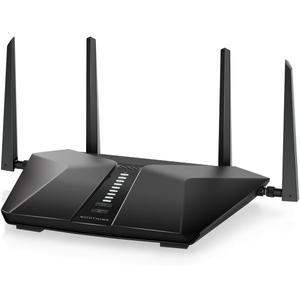 NETGEAR Nighthawk 6-Stream Dual-Band WiFi 6 Router (RAX54S)  Security Features, AX5400 Wireless Speed, Up to 5.4 Gbps, Covers up to 2,500 sq. ft., 25 Devices - 1-Year Armor Subscription Included