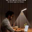 SUPERDANNY Eye-Caring LED Desk Lamp 360 Flexible Gooseneck Work Lamp with Desk Side Clamp Touch Control 3 Light Colors Smooth Dimming Task Lighting Reading Light for Home Office College Dorm, Black
