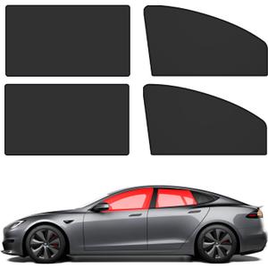 Car Window Shades 4PCS Car Window Curtains Covers for Baby and Privacy, Side Window Sun Shade Front Side & Rear Glass Curtains 99% UV Protection Magnetic Retractable Fordable Removable Tint