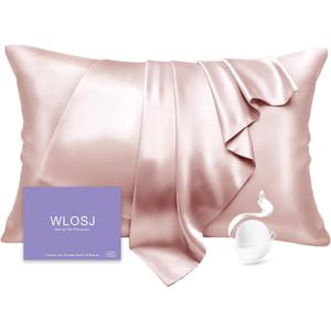100% Silk Pillow Cases King Size Mulberry Silk Pillowcase for Hair and Skin 22 Momme Highest Grade 6A Silk Cooling Soft Smooth with Zipper 20 x 36 Inches 1PC, Pink
