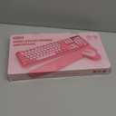 Wireless Keyboard and Mouse Combo, Typewriter Keyboard with Magnetic Wrist Rest, Full-Size Retro Round Keycaps, Smart-Sleep, 2.4GHz Stable Connection for Mac/Windows/PC, Trueque(Blush Pink)