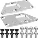 for LS Swap Motor Mounts Adapter Plates for SBC Vehicle to LS Engine LS1 LS2 LS3 LS6 LQ4 LQ9 L33 L92 L99 LR4, for LS Conversion Swap Bracket Adjustable Universal (Silver)