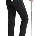 YYV Women's Golf Pants Stretch Work Ankle Pants High Waist Dress Pants with Pockets for Yoga Business Travel Casual (Black, Small)