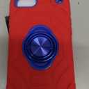 KCJ for iPhone SE Case 2022/2020, iPhone 8/7/6/6S Case, with [2Screen Protectors][Ring Stand] Soft Silicone+Hard PC Full Body Protection Heavy Duty Phone Case 4.7 inch (Red+Blue)