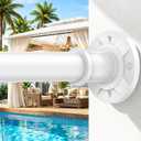 Tension Curtain Rod No Drilling 31-168 In (14ft) 1.1" Dia Adjustable Outdoor White Extra Long Curtain Rods Spring Shower Rods Heavy Duty for Window Bathroom Patio Rust Proof