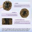 RUWISS Large Messy Bun Hair Piece with Claw Clip Human Hair Bun Wavy Curly Chignon Hair Bun Extensions Tousled Updo Hair Pieces for Women Claw Clip Ponytail for Women, Brown Mixed Light Blond