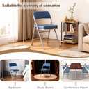 Padded Folding Chair Indoor Metal Frame Foldable Chair Blue