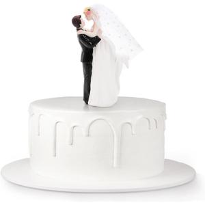 Eorbow 5.5" Bride Groom Wedding Cake Topper, Resin Couple Statue Decorative Figurine, Vintage Cake Toppers for Anniversaries, Engagement Parties, Bridal Showers, Wedding Cake Decoration