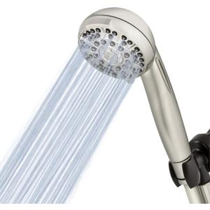 Waterpik High Pressure Hand Held Shower Head With Hose, PowerPulse Massage 6-Mode, Brushed Nickel XAS-649E