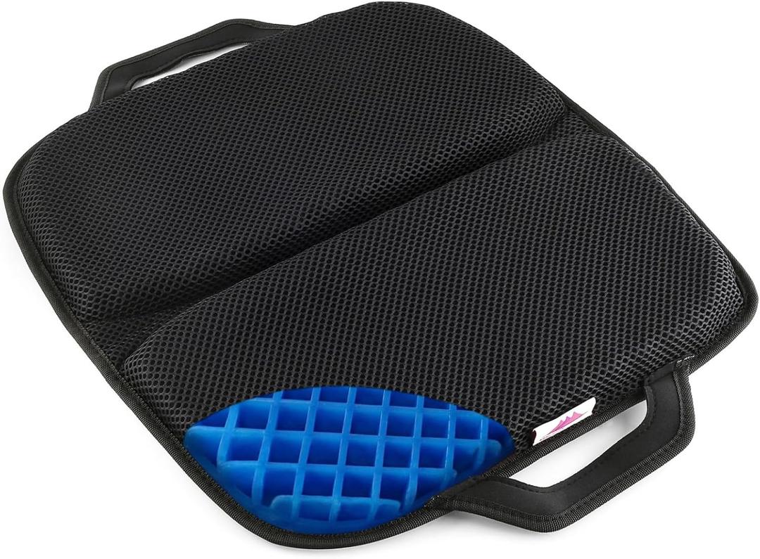 FOMI Premium All Gel Portable Seat Cushion | (15" x 17") | Comfortable Orthopedic Pad for Car, Office Chair, Wheelchair, Plane, or Home | Pressure Sore Relief, Prevents Sweaty Bottom | Foldable