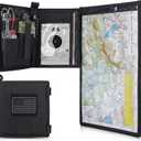 Tactical Pouch Military Map Case Holder Army Foldable Map Storage Pouch Multifunctional for Outdoors or Hiking - 13"x10" Clear Viewing Area,1000D Oxford + Waterproof TPU (Black)