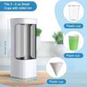 CHENGU 2 Pcs Cup Dispensers, Wall Mounted Pull Type Water Cup Holders for Water Cooler Fits 3-5 oz Small Adhesive Dispenser with Paste Plate for Home, Bathroom, Office, Hospital(White)