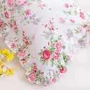 Rose Floral Print Pillow Shams with Ruffles Shabby Chic Queen Size Pillowcases19 x 29" 2-Pack Country Vintage Style