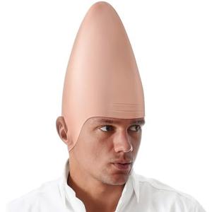 Spooktacular Creations Halloween Cone Bald Head, Latex Bald Wig Cap for Men Woman Adult Kid, Boy Girl Halloween Alien Cosplay Costume Accessory, Egg Shaped Head Party Dress Up, Masquerade Makeup Prop