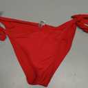 Tempt Me Women Side Tie Bikini Bottoms - String Swim Bottoms Low Rise Bathing Suit Bottoms Cheeky Coverage Swimwear 2025 (Small, Red)