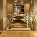 Pre Lit Brown Tree 6FT 690 Fairy Lights Plug in,Twig Tree with Lights for Indoor Outdoor Home Room Party Christmas Decoration