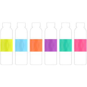 Zukro Silicone Sleeve for Slim 16 oz Juice Bottles 6 Pack, Fit for Epica, Brieftons, Luxfuel & Sursip 18 oz Glass Juicing Water Bottle (Diameter 2.45 In), Better Grip & Protection, 6 Pack (Vibrant)
