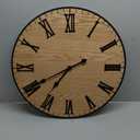 Large Wall Clock 24 Inches - Decorative Wall Clock Large With Real Wood & Roman Numerals - 24 Inch Clocks For Living Room Decor - Large Farmhouse Clocks - Big Wall Clock For Living Room