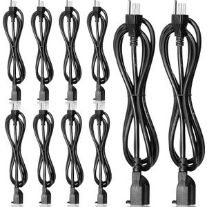 Kanayu 10 Pcs 6 Feet Extension Cord, 16 Awg Sjw Heavy Duty Power Cable 13 Amps 125v Extension Cable with 3 Prong for Indoor Outdoor Electrical Kitchen Appliances, Ul Listed(Black)