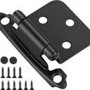 Self Closing Matte Black Kitchen Flush Cabinets Door Hinge 10 Pair 2-1/8" Cabinet Hinges Variable Cupboard Hinges Face Mount 20 Pack