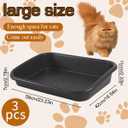 3 Pcs Low Entry Senior Cat Litter Box,Extra Large Size Pet Litter Box Low Entry Open Top Cat Litter Box for Kitten Frail Handicap Disabled Older Elderly Cats and Kitten,Easy to Clean (Dark Gray)