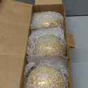 uxcell 4" Decorative Balls, 3 Pcs Mosaic Glass Balls, Decorative Table Sphere Orbs, Centerpiece Balls for Decorating Bowls Vase Tables Wedding Party, Gold