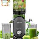 SUSTEAS Cold Press Juicer Machines, 5.3" Feed Chute(50oz Capacity), 300W Slow Masticating Juice Extractor for Whole Fruits and Vegetables, Automatic Feed, High Juice Yield,Easy to Clean, Silver gray