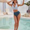 Blooming Jelly Womens Tummy Control Bathing Suits Modest High Waisted Bikini Sets Cute Halter 2 Piece Swim Suit 2026 (L)