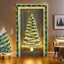 2 Pack Christmas Garland with Lights, Total 38 Feet 80 Led Battery Operated Pre-Lit Long Garland for Stairs Railing Fireplace Mantle Door Frame Decor Green Greenery Indoor Outdoor Office Decorations