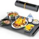 Food Warming Mat, Fast Heating Warming Mat for Food, Portable Electric Warming Tray for Parties Buffet with 4 Hours Timer Setting, Roll Up Food Warmer Mat