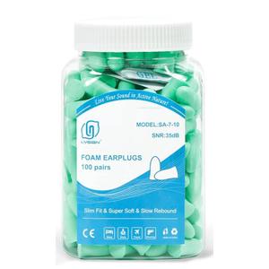 LYSIAN 100 Pairs Slim Foam Ear Plugs for Small Ear Canals Women, 35dB SNR Noise Canceling Sound Blocking Reduction Earplugs for Sleeping, Snoring, Work, Shooting, Studying, Loud Noise