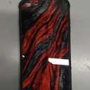 CARLOCA Compatible with iPhone 6S Plus Case,for iPhone 6 Plus Cases for Boys Men, Black Red Wood Grain Pattern Design Shockproof Anti-Scratch Case