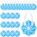 2 x Yoojahow 24 Pcs Winter Snowflake Gift Bags Mini Snowflake Shaped Treat Bags with Handles Non Woven Reusable for Winter Party Supplies Goodie Candy Snack Xmas Class Favors Decor Birthday Gift