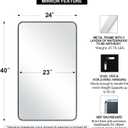 ANDY STAR Chrome Mirrors for Bathroom, 24x40’’ Chrome Rounded Rectangle Mirror Stainless Steel Metal Tube Framed (Anti-Rust), Wall-Mounted Horizontal/Vertical