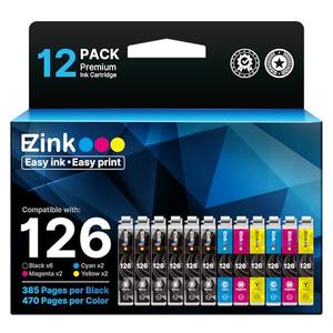 E-Z Ink (Remanufactured Ink Cartridge Replacement for Epson 126 T126 to use with Workforce 435 520 545 635 645 WF-3520 WF-3530 WF-3540 WF-7010 WF-7510 (5 Black,2 Cyan,2 Magenta,2 Yellow) 11 Pack