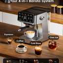 ecozy 4-in-1 Espresso Machine and Coffee Maker Combo with Milk Frother, Cold Brew & Over Ice, Interactive Touch Screen, Stainless Steel, Brezzano Elite Series for Cappuccinos, Lattes, Americanos