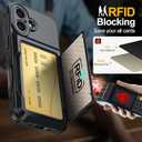 for iPhone 17 Case Wallet with Card Holder+1 Screen Protector | [RFID Blocking][Kickstand][Full Camera Protection] Military Drop Protection Wallet Case for iPhone 17 Black