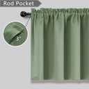 Mrs.Naturall Sage Green Valance Curtains for Windows 36x16 Inch Length