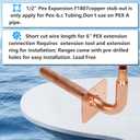 Pack of 10 Copper Stub Out Elbows with Wall Flange Stub Out 1/2-6inch Lengh- Easy to Install, Lead-Free-PEX-B,C Stub Out Accessories,Barb Crimp PEX-B Copper Stub Out Elbow with Wall Flange.